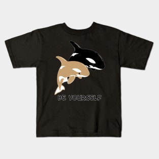 Albino Orca Killer Whale Couple Kids T-Shirt